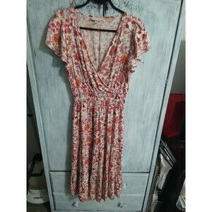 Knox Rose V-neck Ruffled Maxi Dress Medium Multicolor Boho Feminine Cottage Core